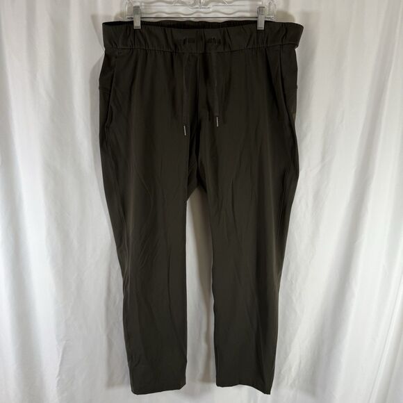lululemon athletica Pants - Lululemon Joggers Women's 12 Green Pull On Drawstring Nylon Blend 27.5" Inseam